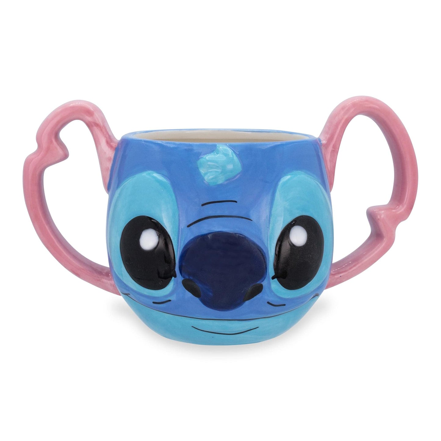 Silver Buffalo Disney Caneca de cerâmica esculpida 3D com rosto Lilo & Stitch Stitch, 473 ml