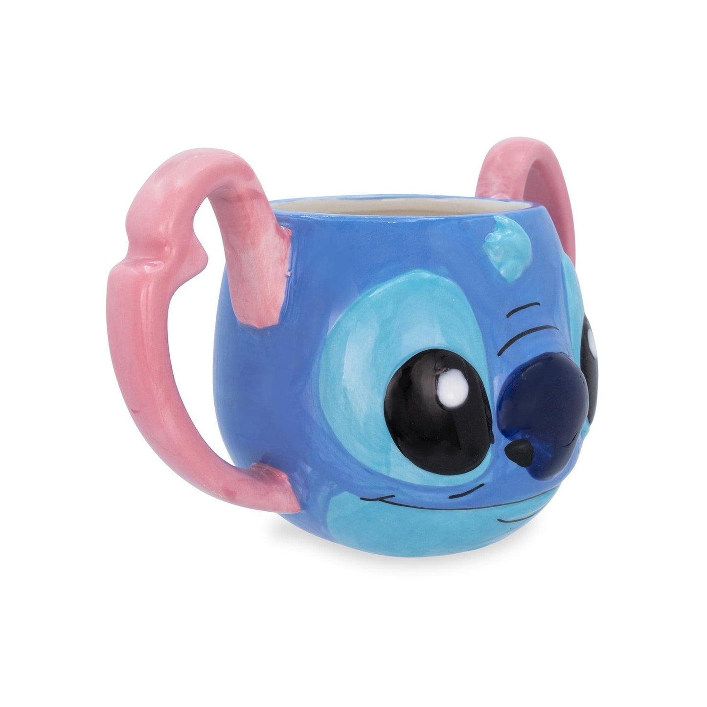 Silver Buffalo Disney Caneca de cerâmica esculpida 3D com rosto Lilo & Stitch Stitch, 473 ml