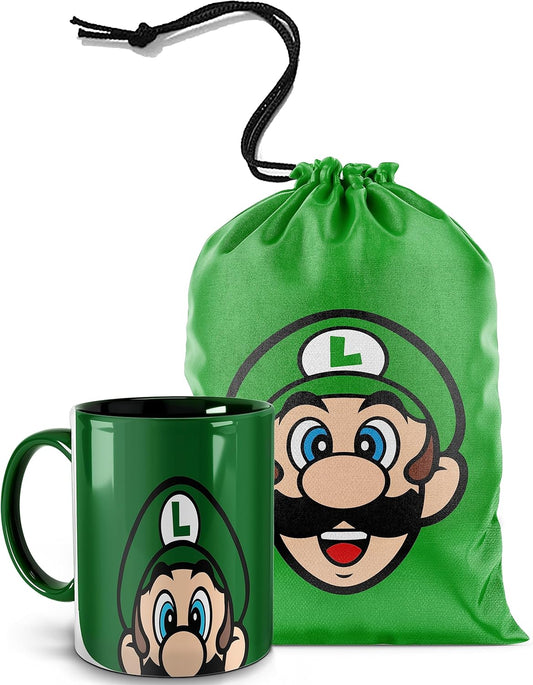 Caneca Mario Bros - Luigi - Com Saquinho Para Caneca